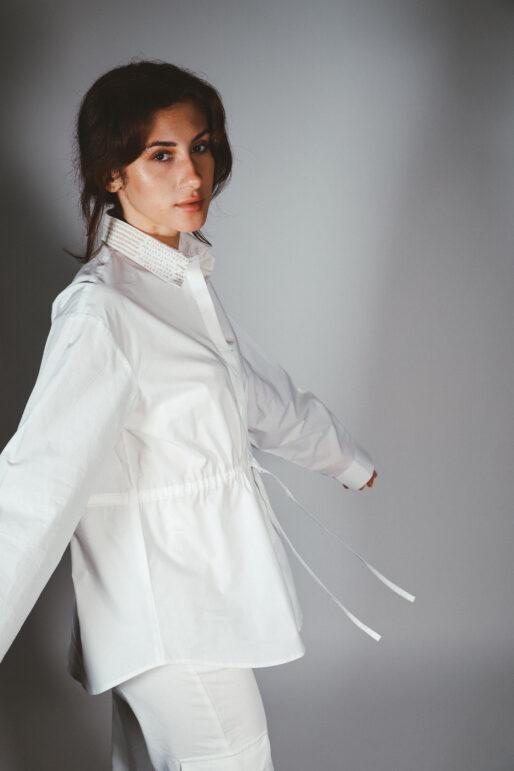cinch waist shirt from Arya Giri | Luxury Women's Pret Wear