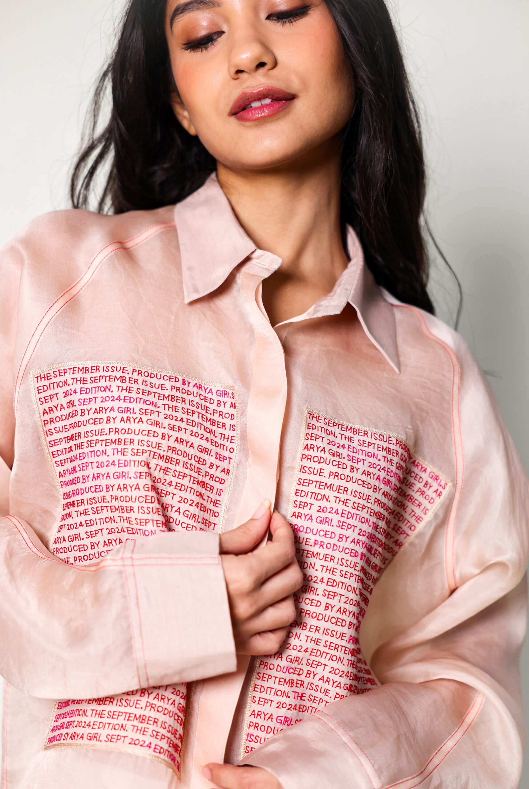 Arya Giri | Edition panel shirt, satin