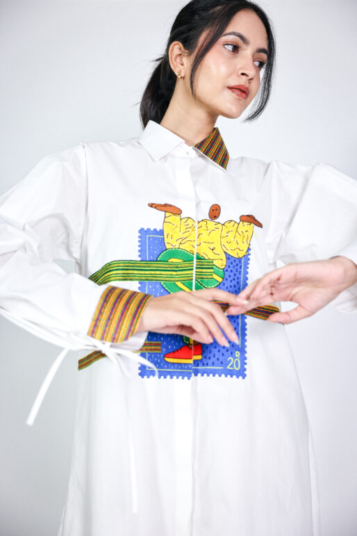 stamp shirtdress
